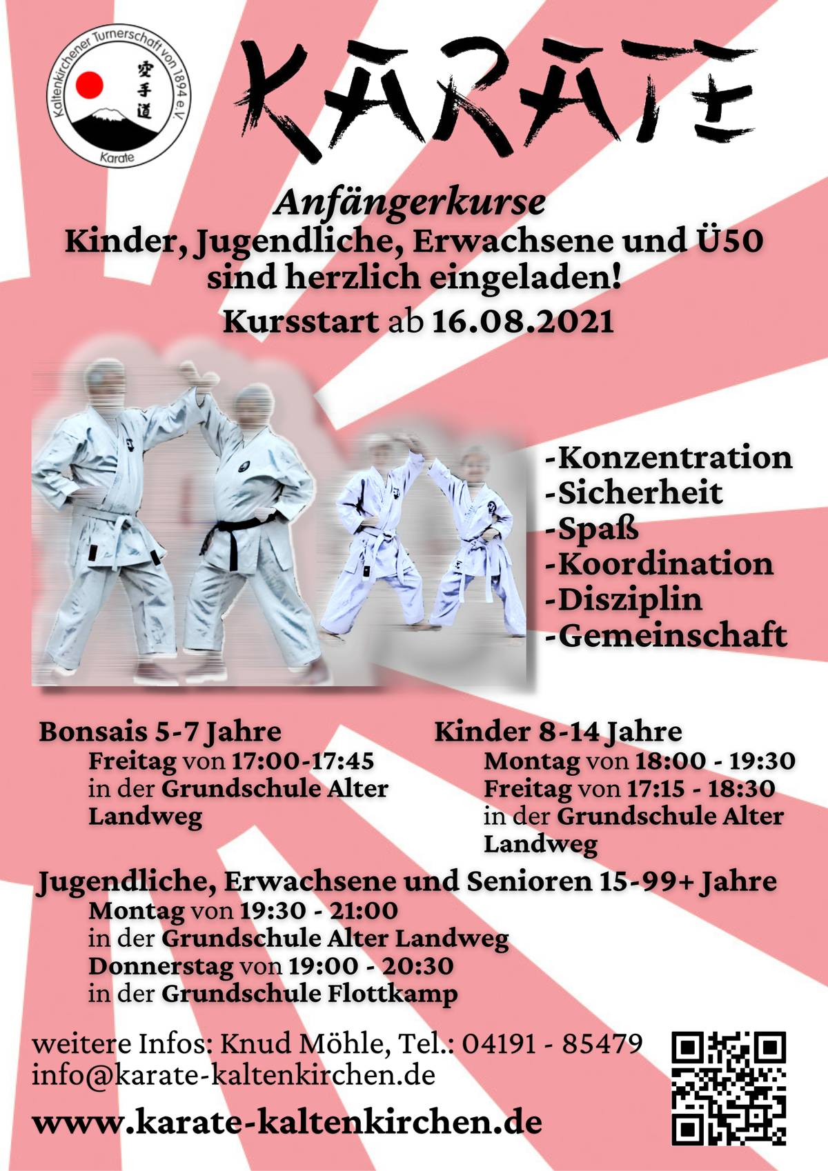 Karate Anfängerkurse ab 16.08.2021