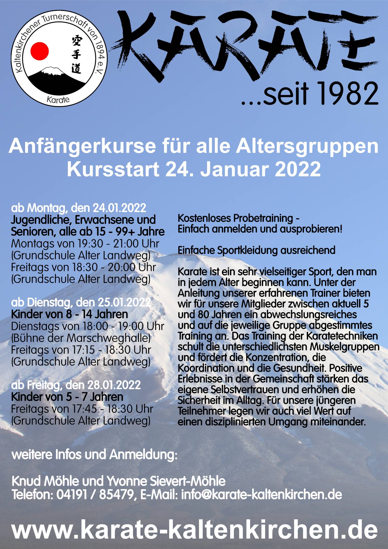 Anfaengerkurse Karate ab 24.01.2022