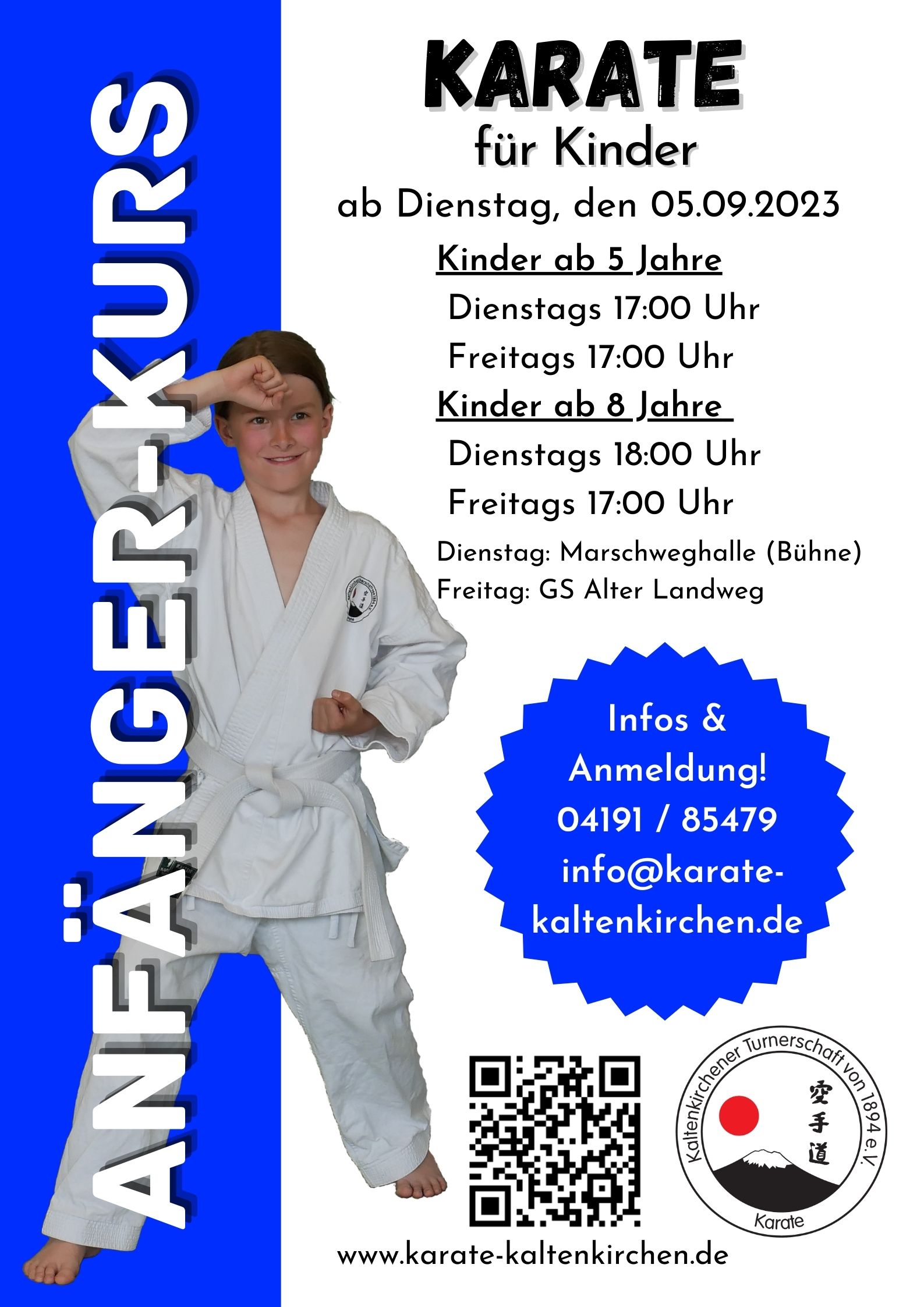 Anfaengerkurse Karate Kinder ab 04.09.2023